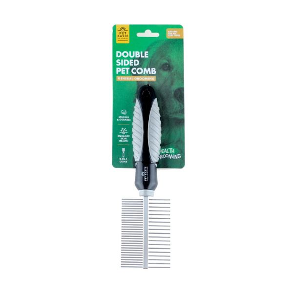 Pet Grooming Double Sided Comb Grey 20cm x 5.2cm image 0