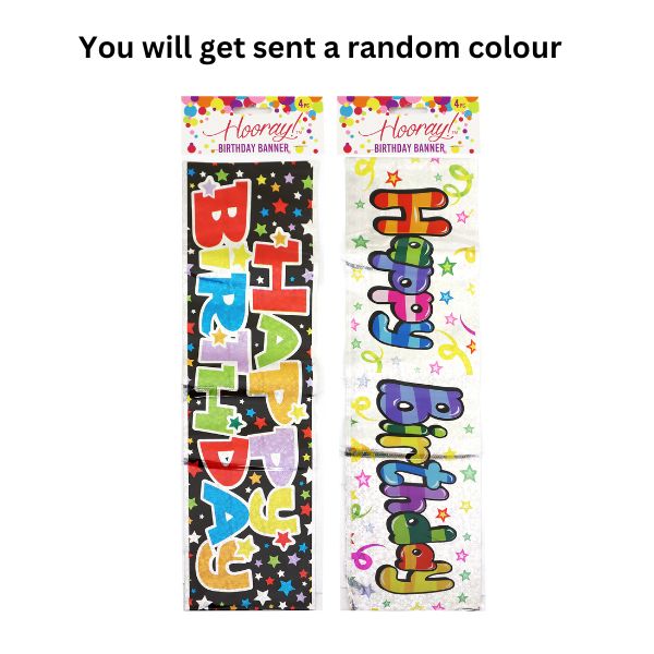 Banner Happy Birthday 4x90cm 2asst image 0