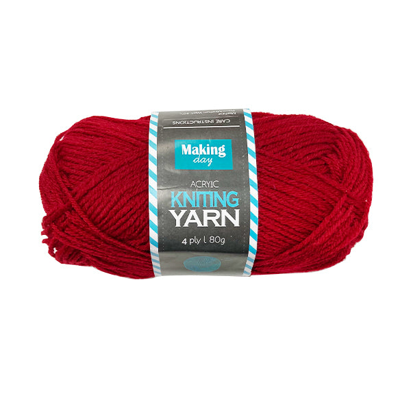 80G Acrylic Yarn(4-ply) - Solid Colour(Dark Red) image 0