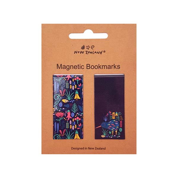 Magnetic Bookmark NZ Kiwi+Flora 2pc image 0