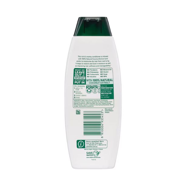 PALMOLIVE 350mL NATURALS CONDITIONER INTENSIVE MOISTURE COCONUT CREAM - FOR DRY/COARSE HAIR image 1