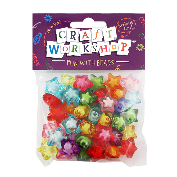 Craft Beads Stars Transparent Colourful 45g image 0