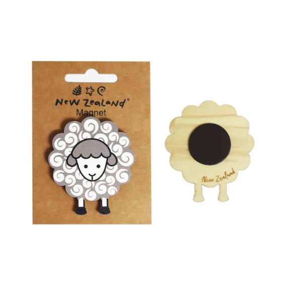 Magnet Wooden NZ Sheep 62mm image 0