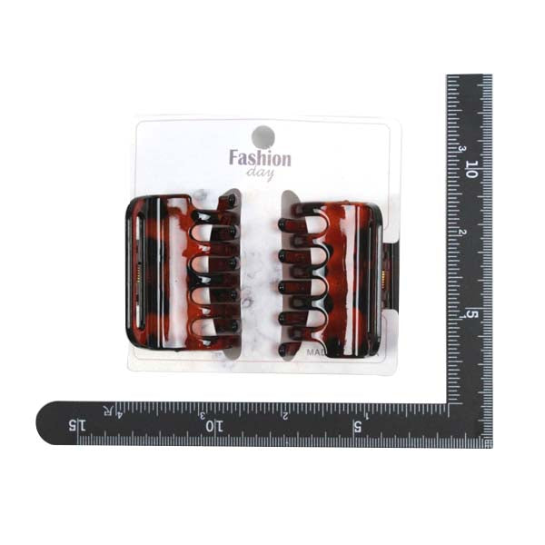 Hair Clip Medium 2PC - Brown image 0