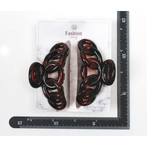 Hair Clip Large 2PC - Type D Brown image 0