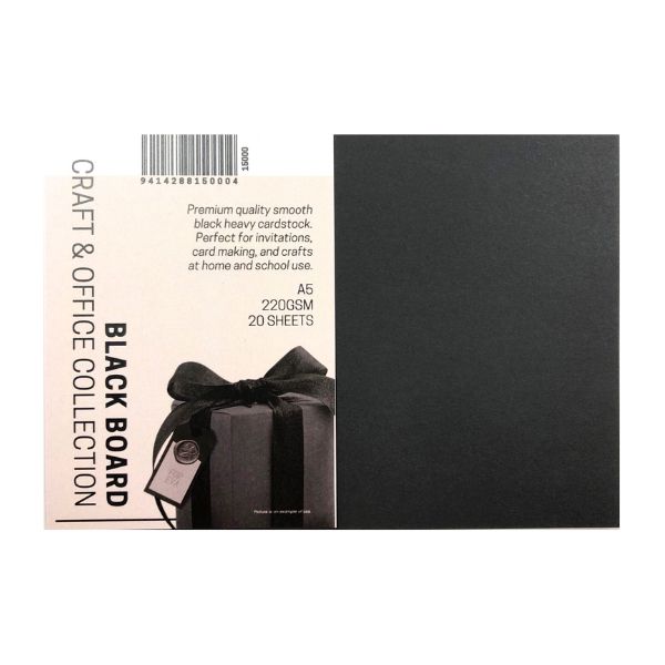 Premium A5 220gsm 20pk Black Laid image 0