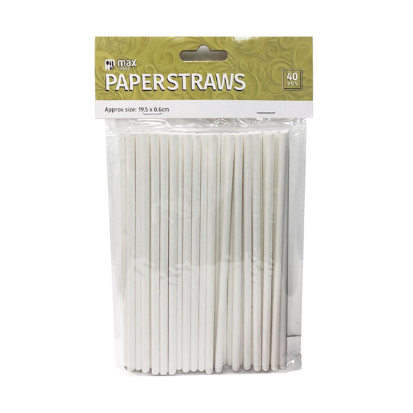 Max Brand Plain Paper Straw 197x6mm 40's image 0