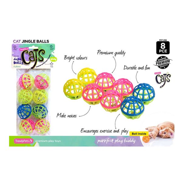 8pce Cat Jingle Play Balls image 0