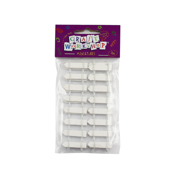 Craft Picket Fence White 3x10cm 4pc image 0