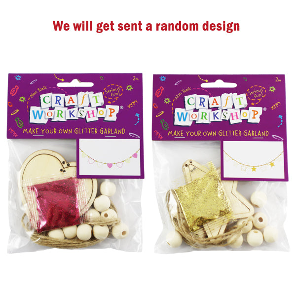 Craft MYO Glitter Garland 2asst 2m image 0