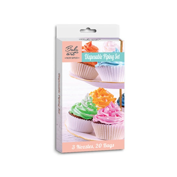 Cake Piping Set 20pcs Bags with 3 Nozzles image 0