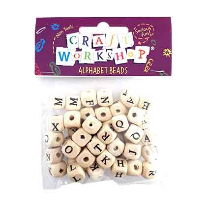 Craft Beads Alphabet Cream Clr 25g image 0