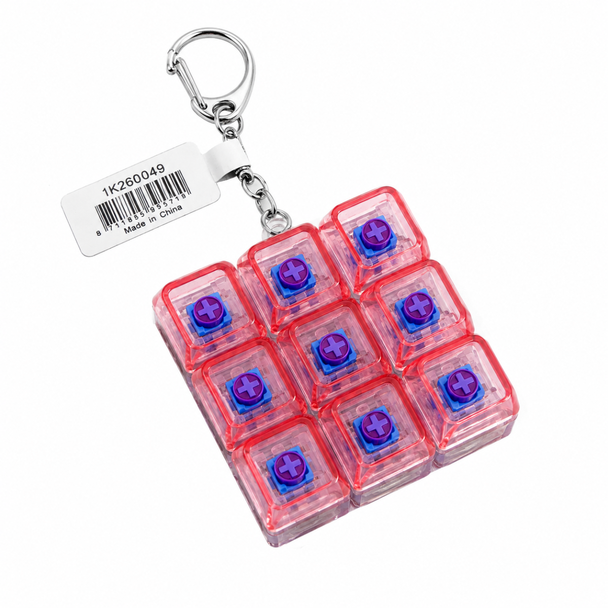 9 Keycap Fidget Keychain - Clear