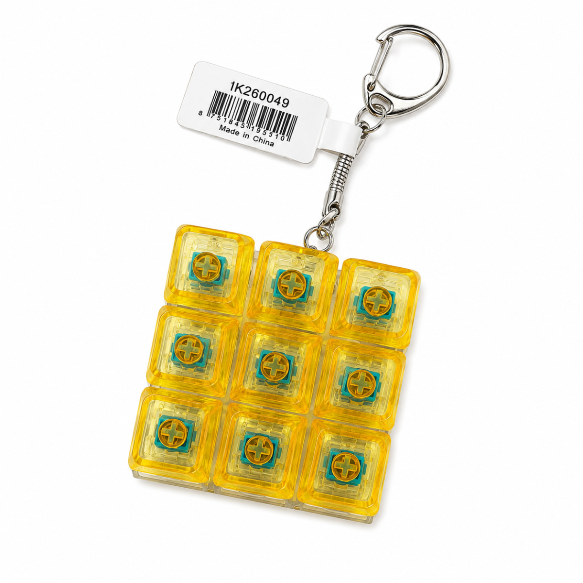9 Keycap Fidget Keychain - Clear