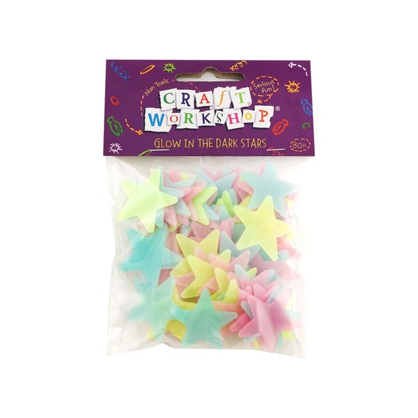 Craft GID Stars w/Sticker 3cm 80pc image 0