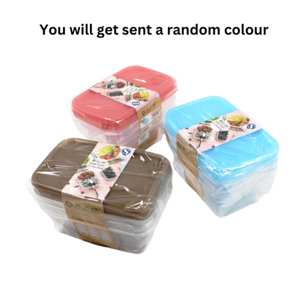 Plastic Conatiner w Lid 3pc Rectangular image 0