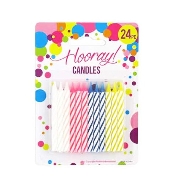 Candle 24pc Spiral Birthday 6cm image 0