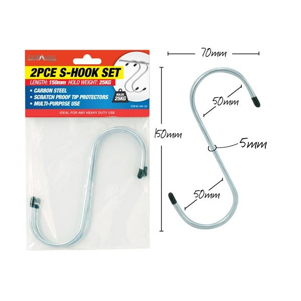 2pce S Hooks w/Grip-150mm image 0