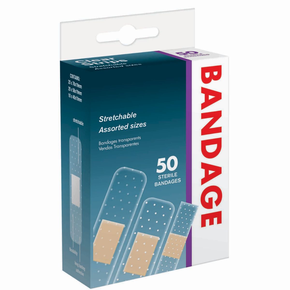 Bandages Clear 50pk Mixed