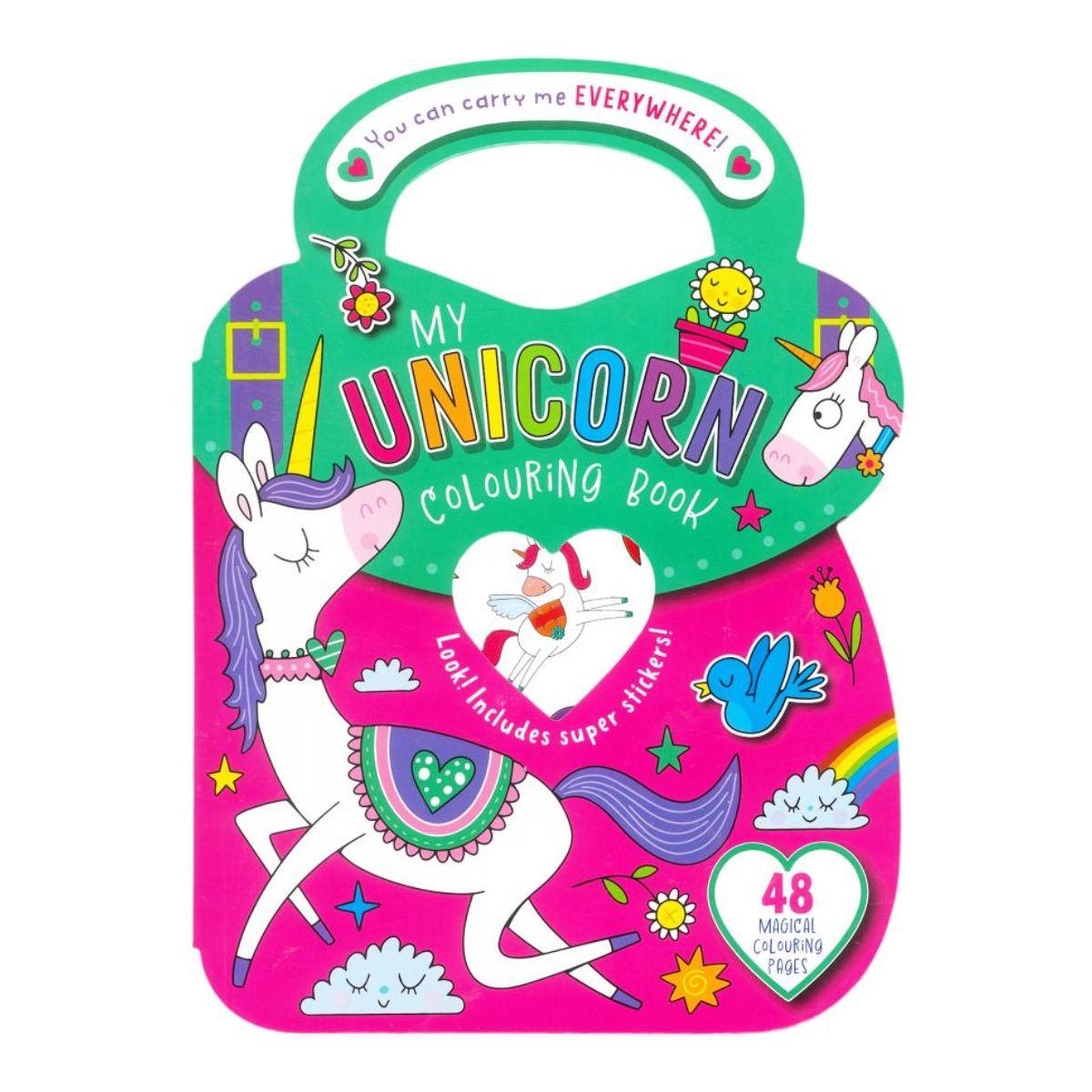 Unicorn Colour & Sticker Carry Along Book 48 Pages