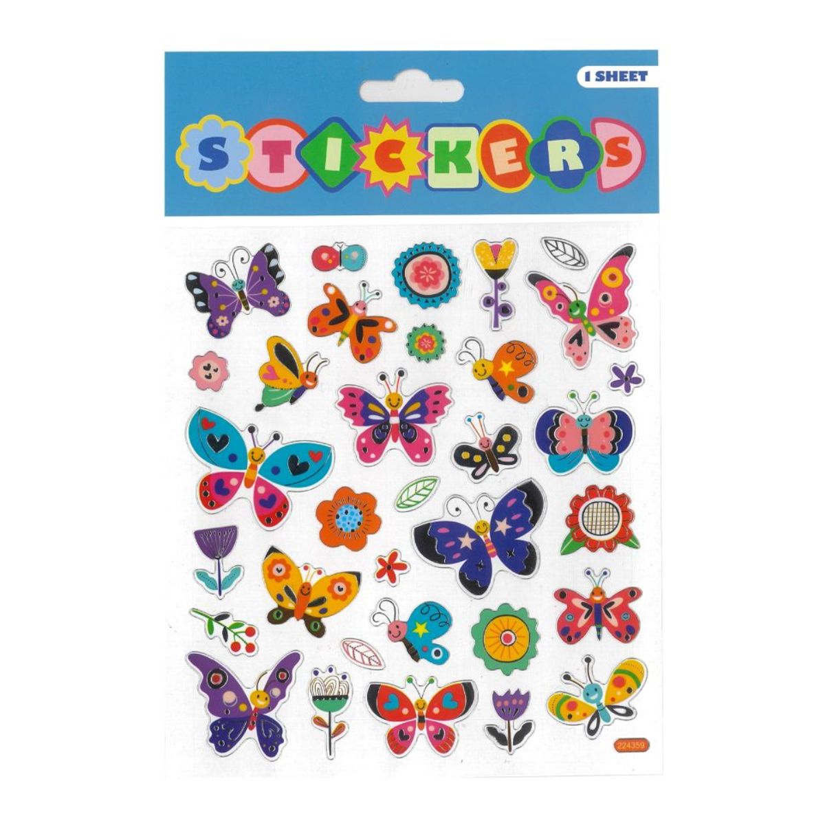 Butterflies Stickers 15 x 17cm – Floral & Butterfly Sticker Sheet