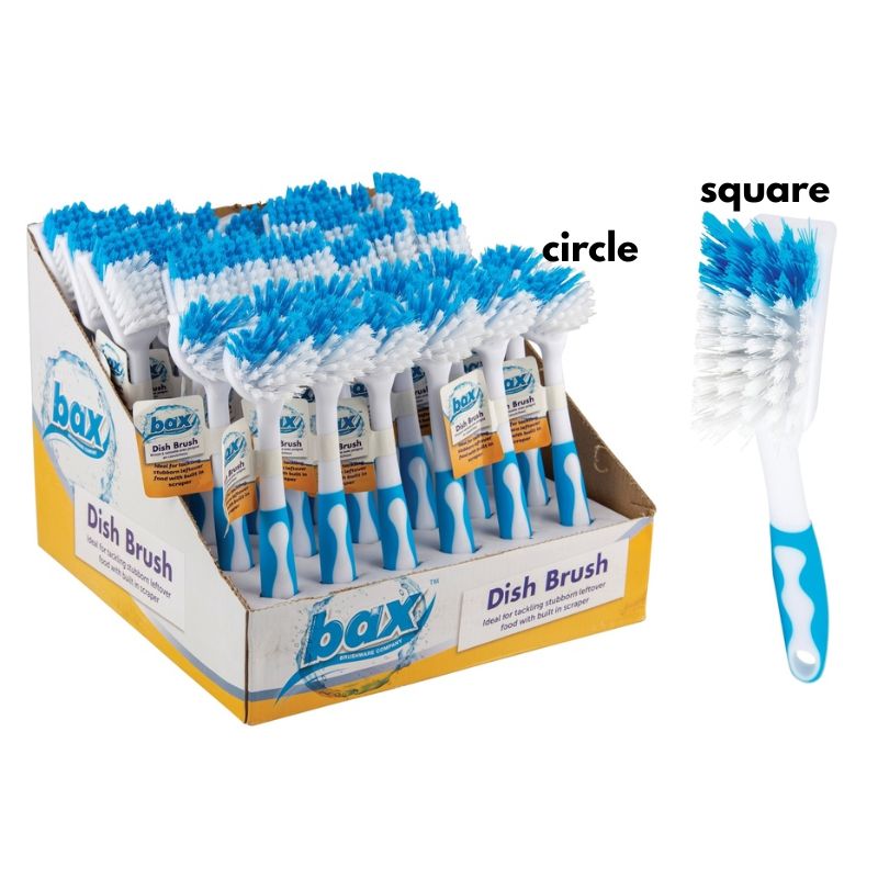 Bax Dish Brush Rubber Grip 2 Assorted
