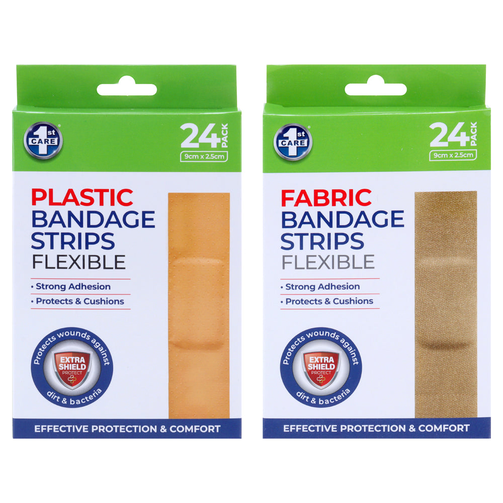 Bandage Strips 24pk – Fabric & Plastic