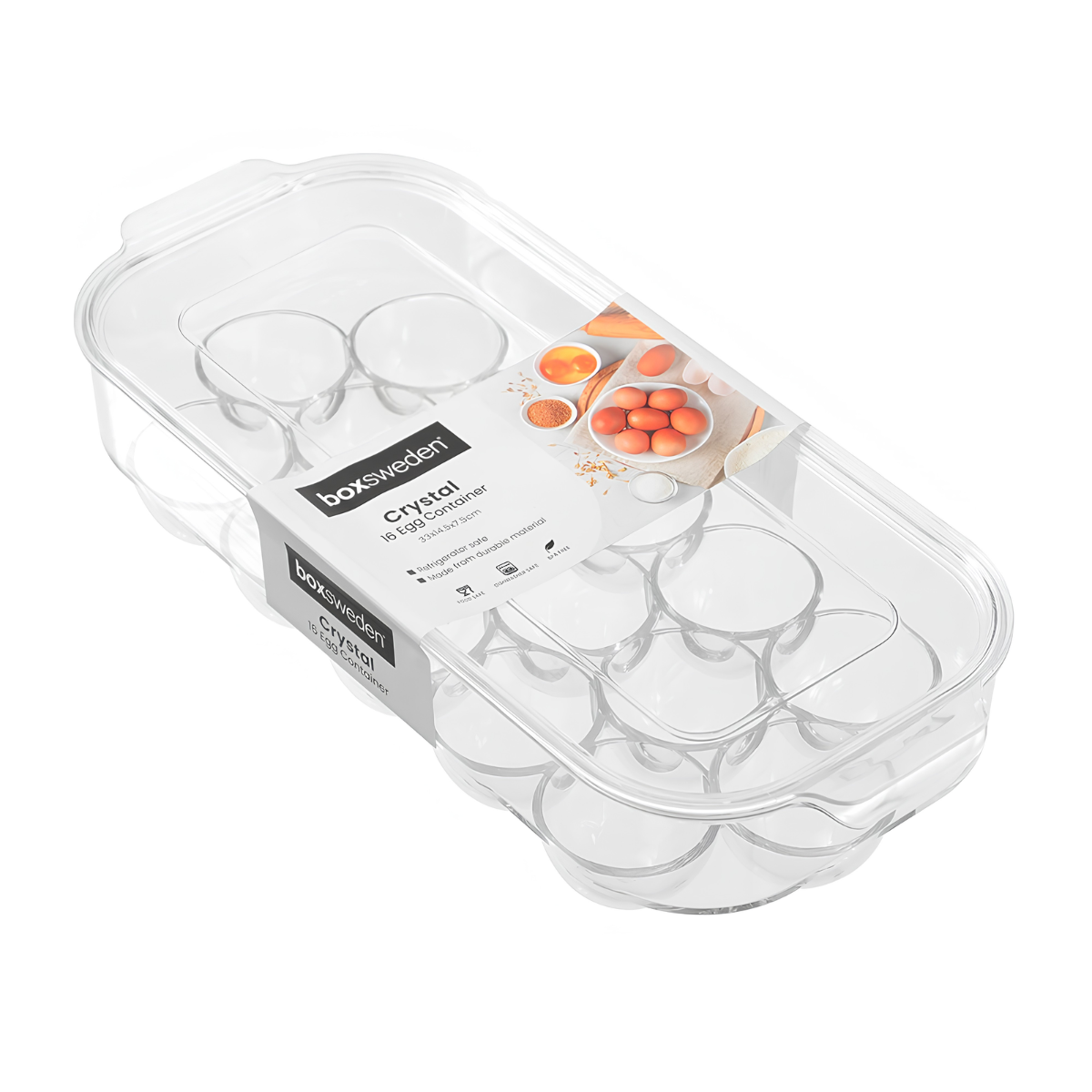 Boxsweden Crystal Clear 16-Egg Holder