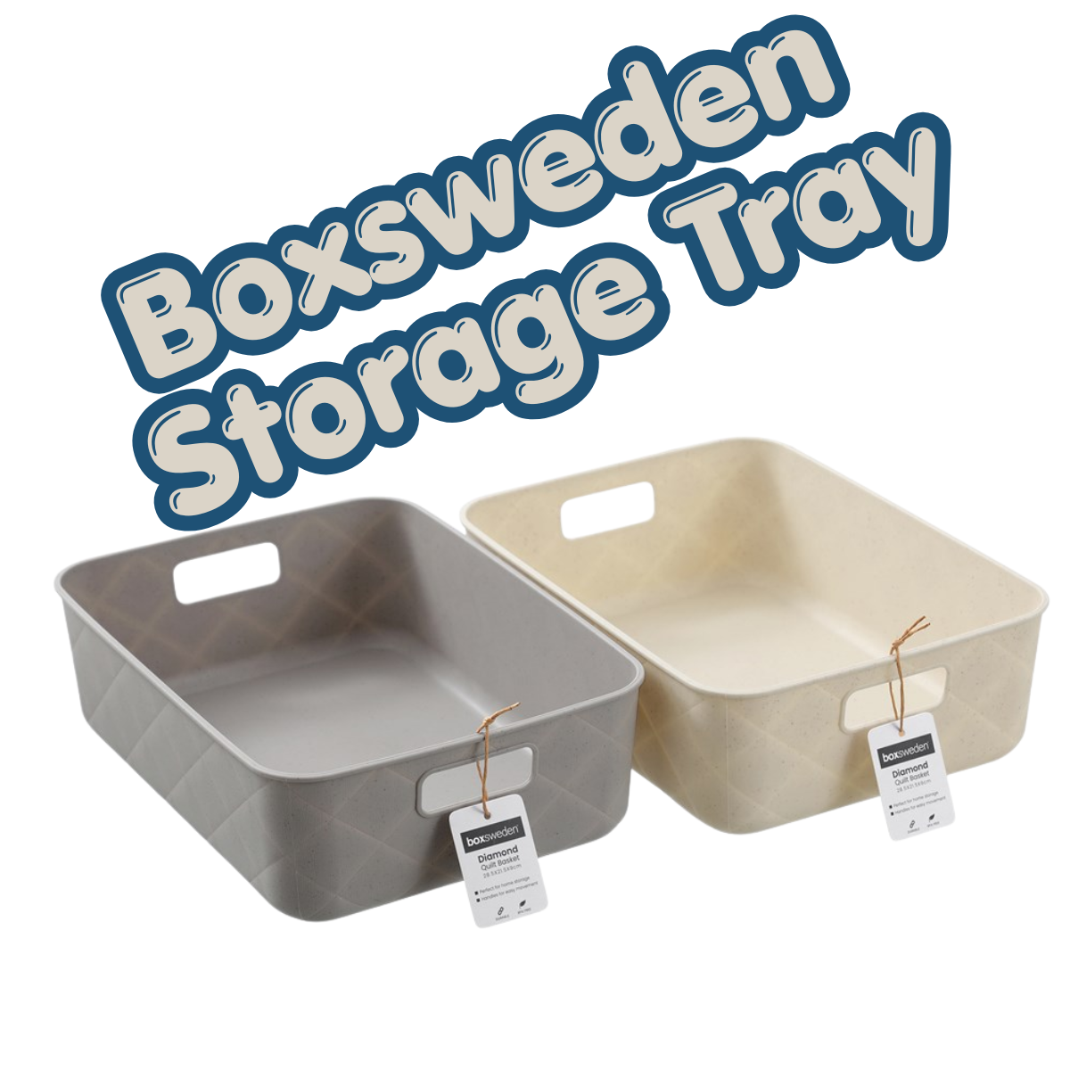Boxsweden Diamond Quilt Storage Tray - 28.5cm