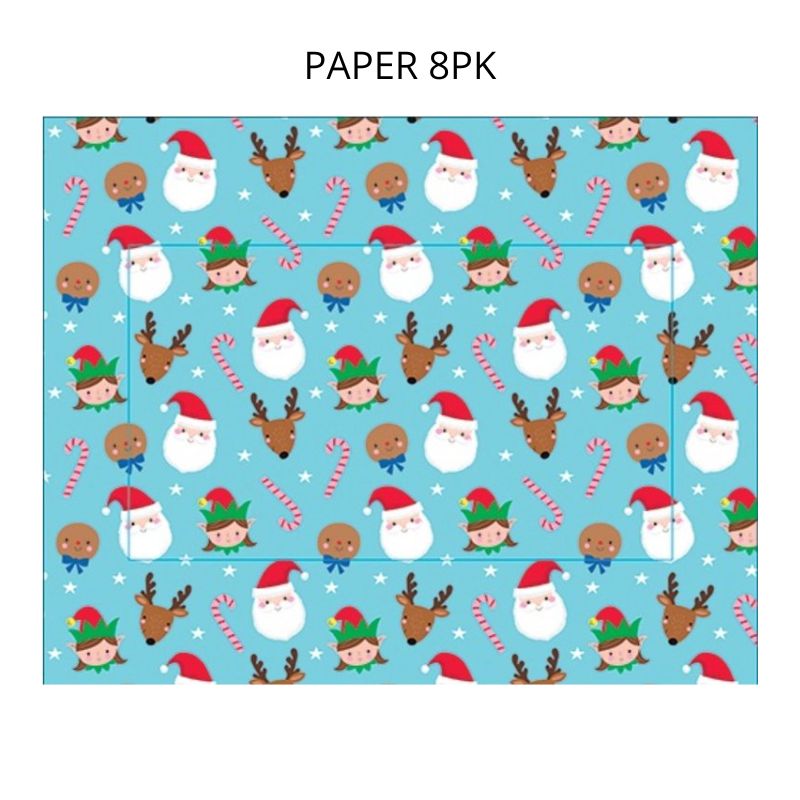 XMAS GREASE PAPER 8PK ICONS