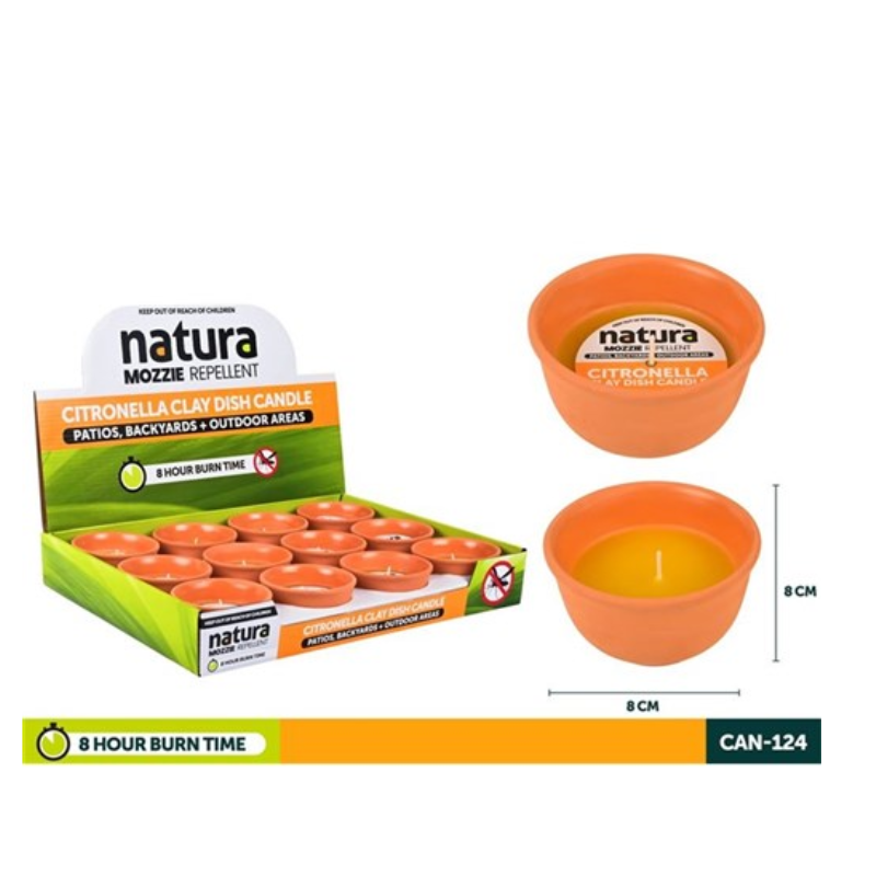Candle Citronella Terracotta Pot 8x8cm 8h