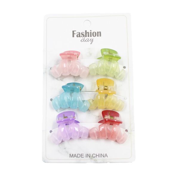 Children’s rainbow hair clips 6 piece colourful accessory set