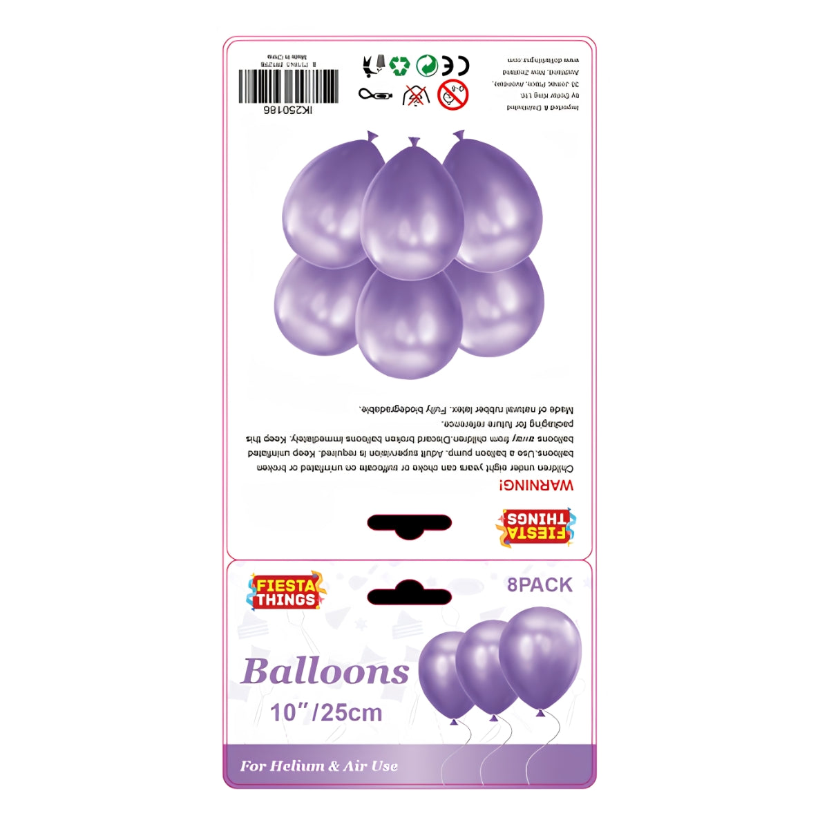 Chrome Purple Balloons 8 Pack