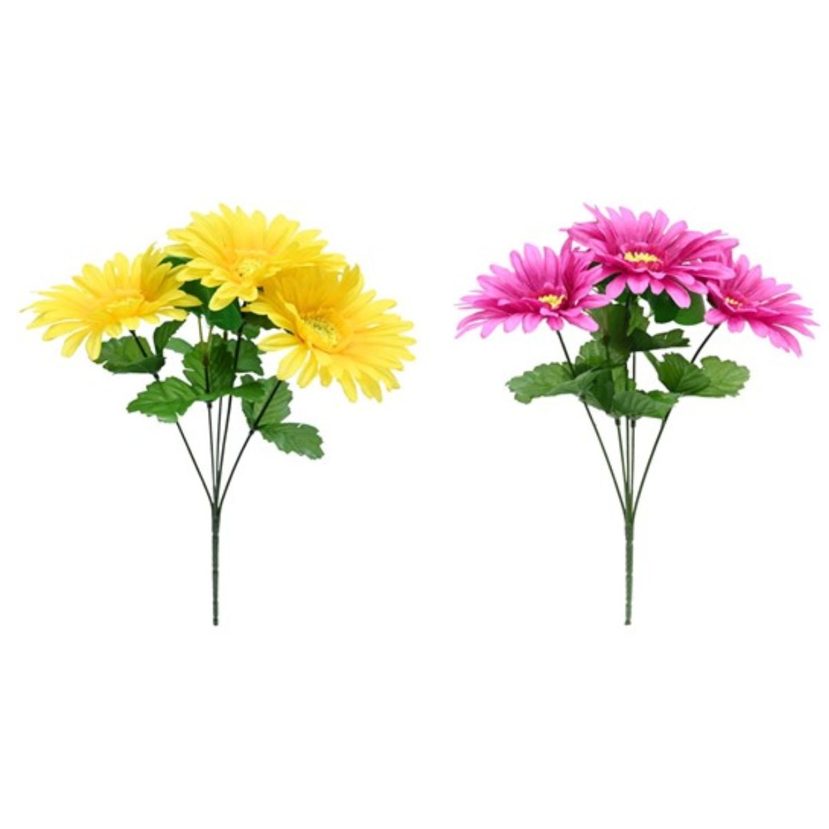 Gerbera Eucalyptus Bunch 5 Head 33cm 2 Assorted