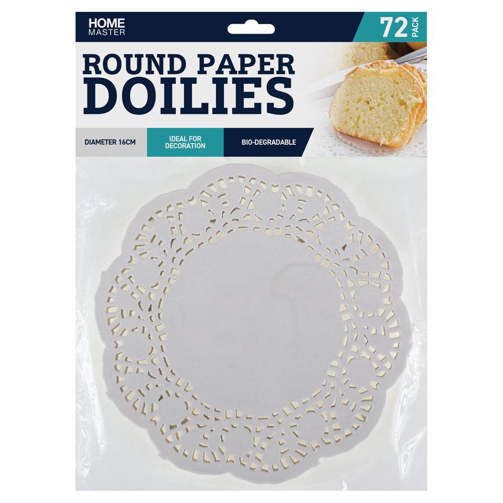 Doilies Round Lace Mat 16cm 72pk Clip Strip
