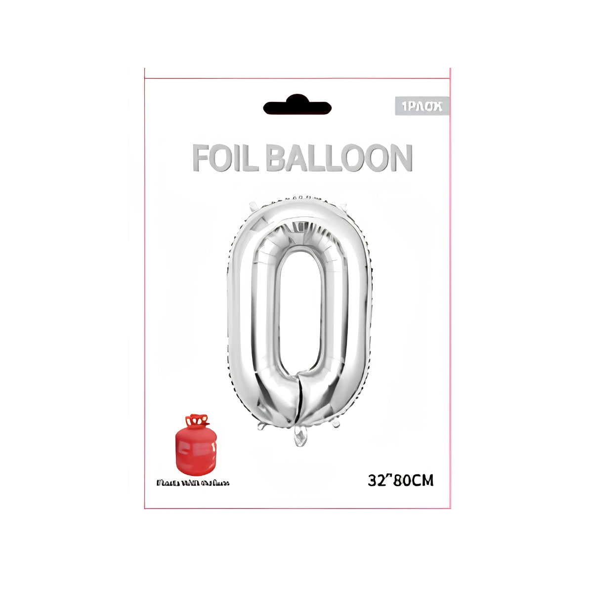 Silver Number 0 Foil Balloon 32 Inch