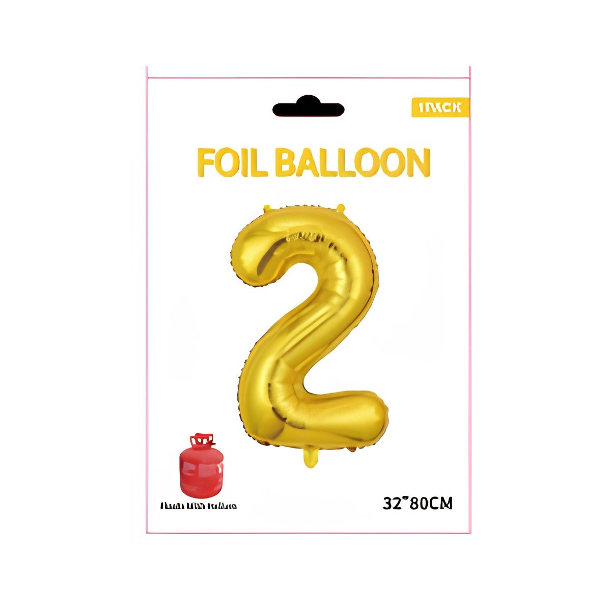 Gold Number 2 Foil Balloon 32 Inch