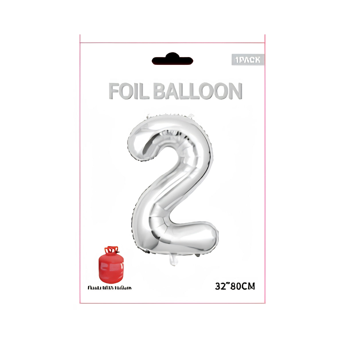 Silver Number 2 Foil Balloon 32 Inch