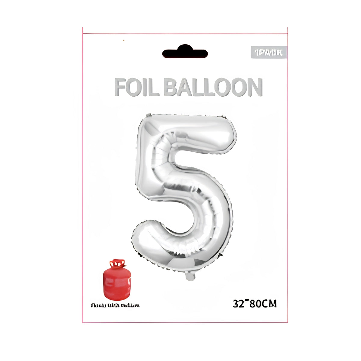 Silver Number 5 Foil Balloon 32 Inch