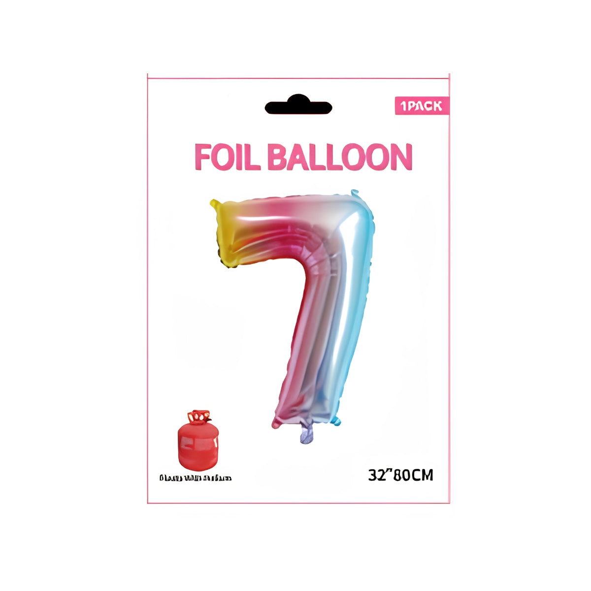 Rainbow Number 7 Foil Balloon 32 Inch