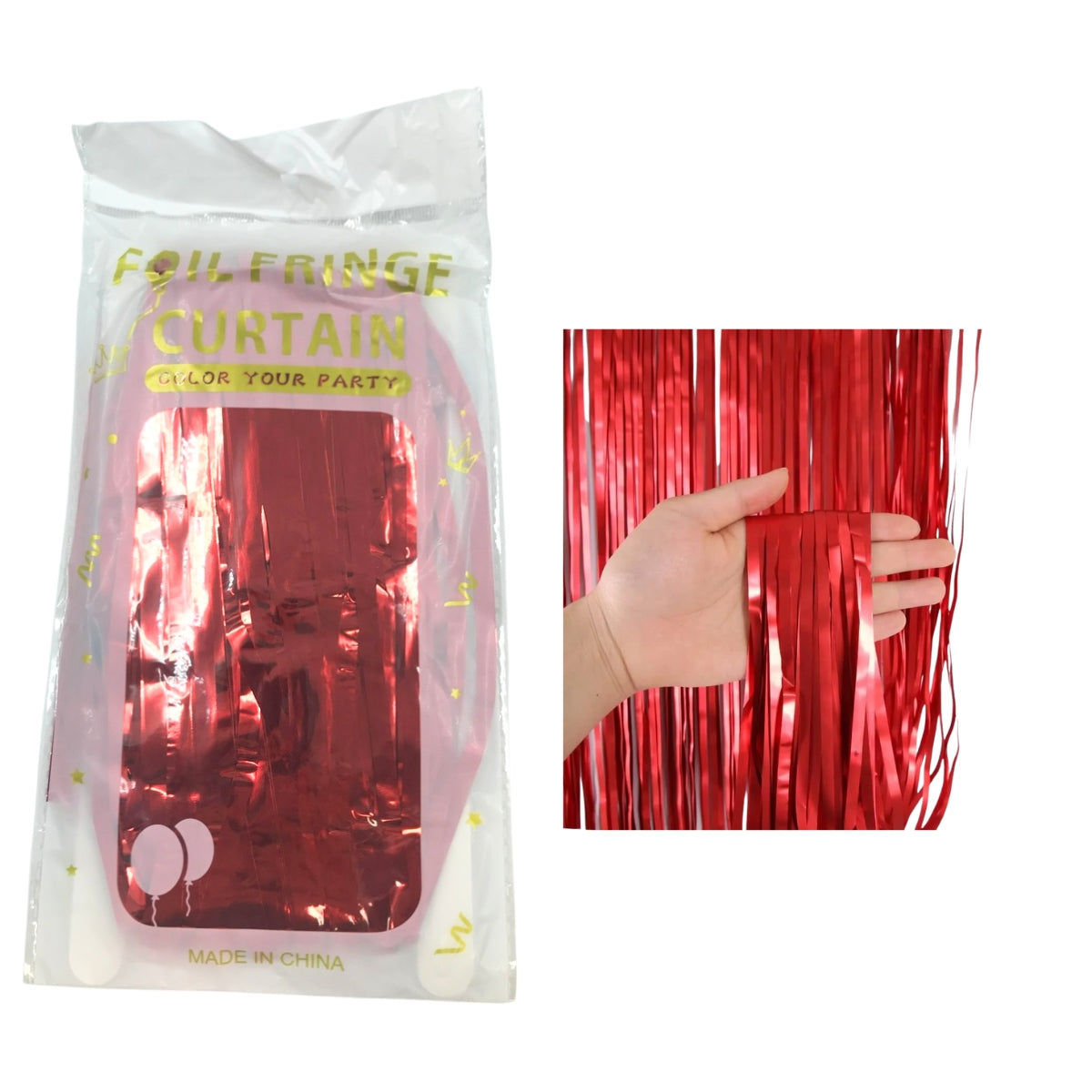Red Foil Curtain 1x2m