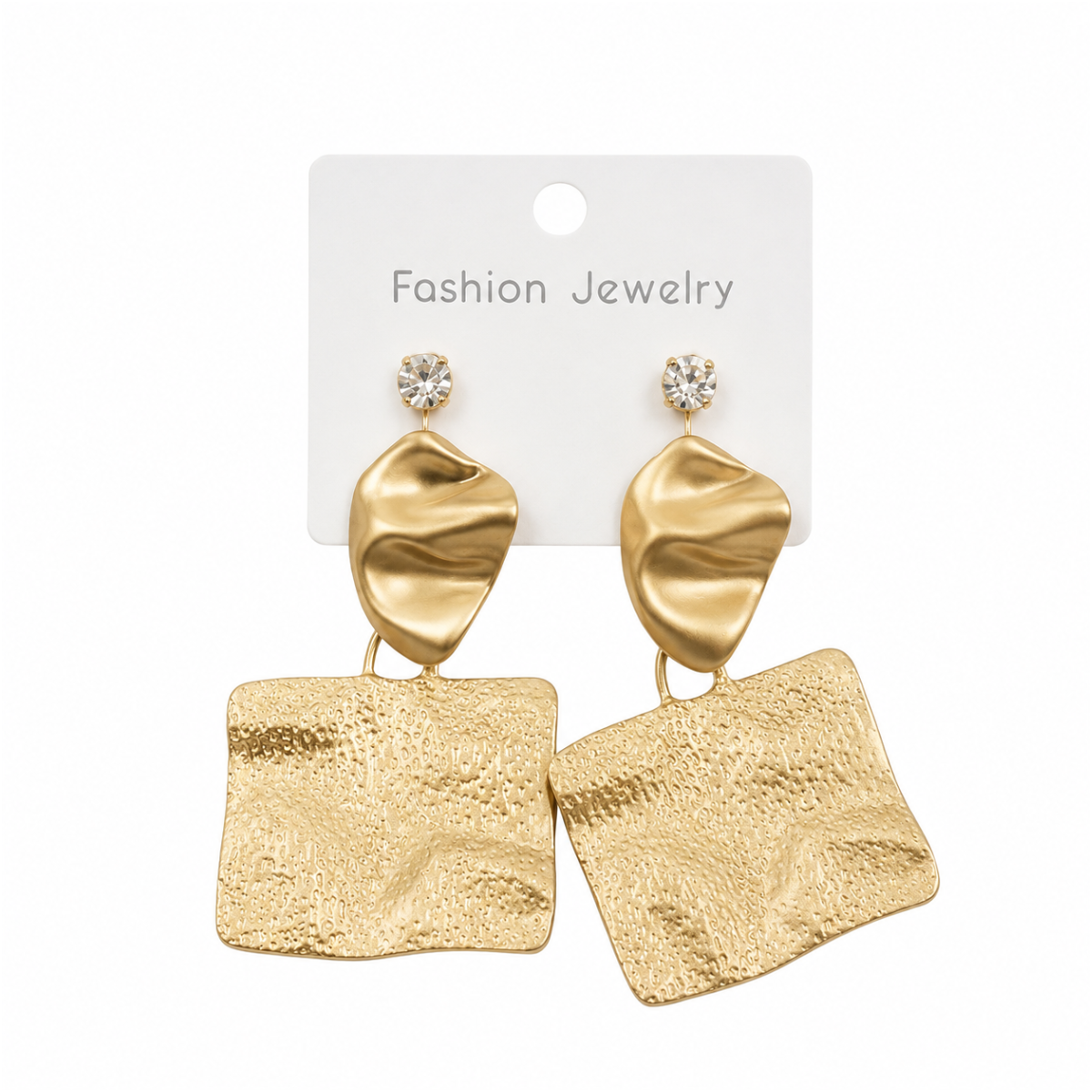Gold Textured Drop Earrings – 2 Pair Fashion-Day Jewellery
