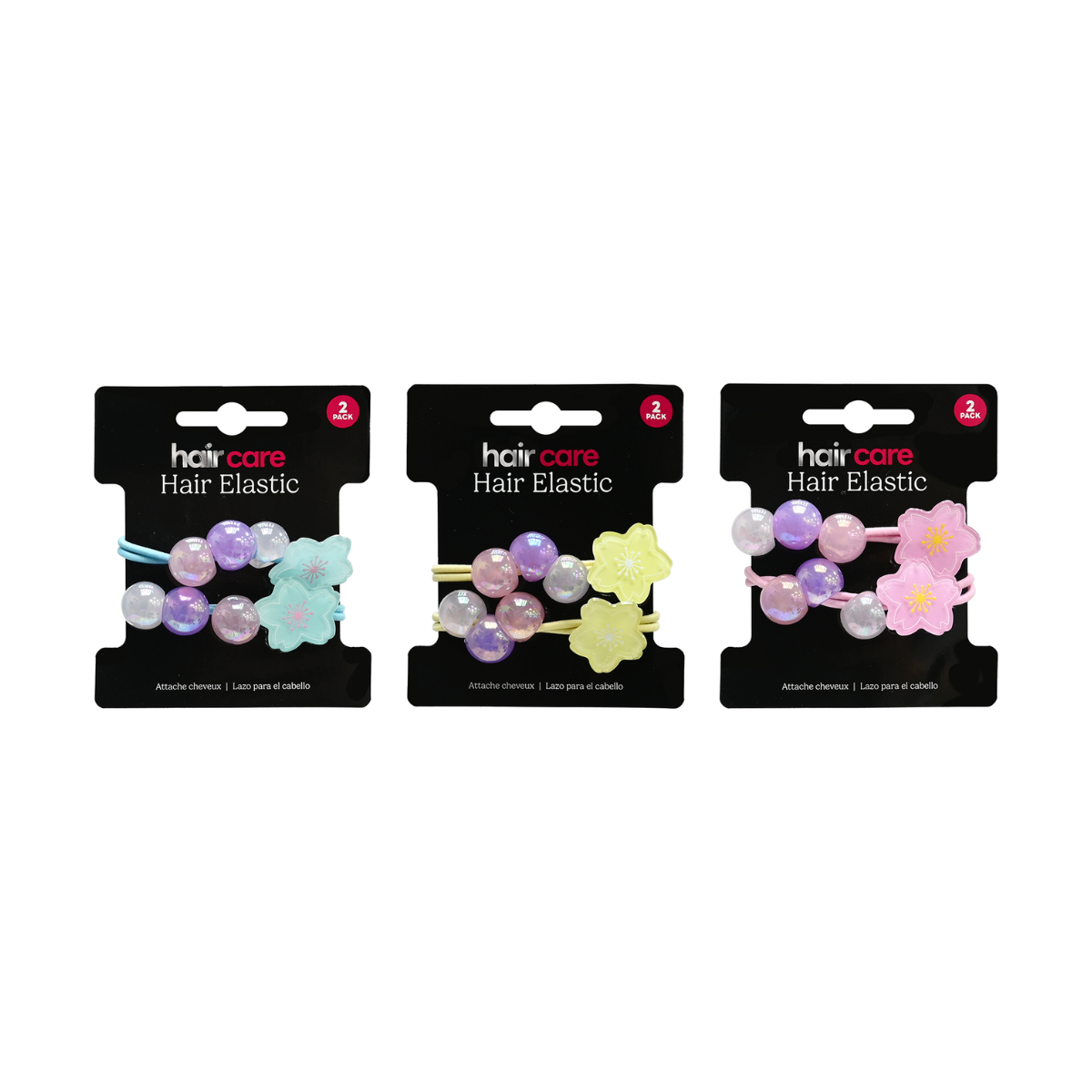 Hair tie 2 pack 3 assorted colours for women and girls