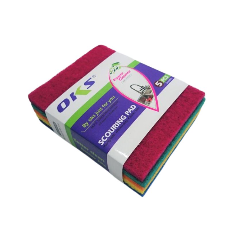 Colourful Abrasive Scouring Pads 5pc