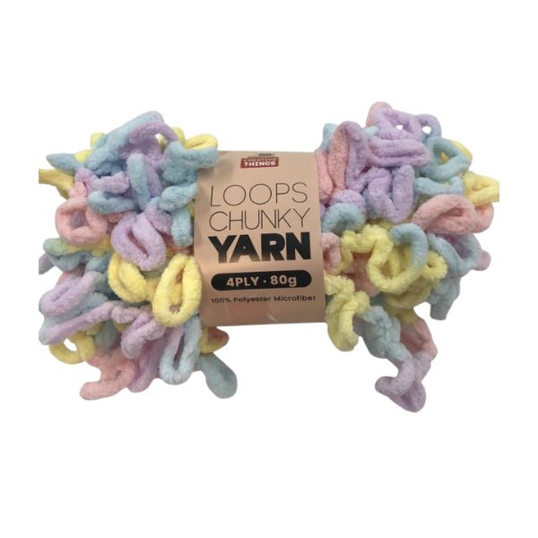 Chunky Loop Yarn - 80G(Pink, Blue, Yellow, and Lavender)