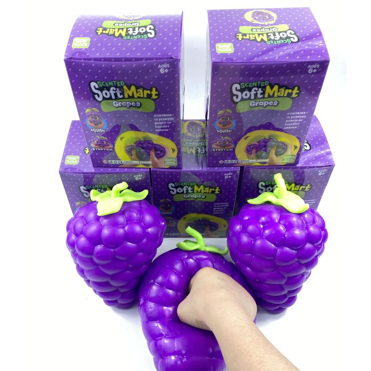 Jumbo Grape Squishy Toy 19.5cm – Fruit Sensory Fidget Toy