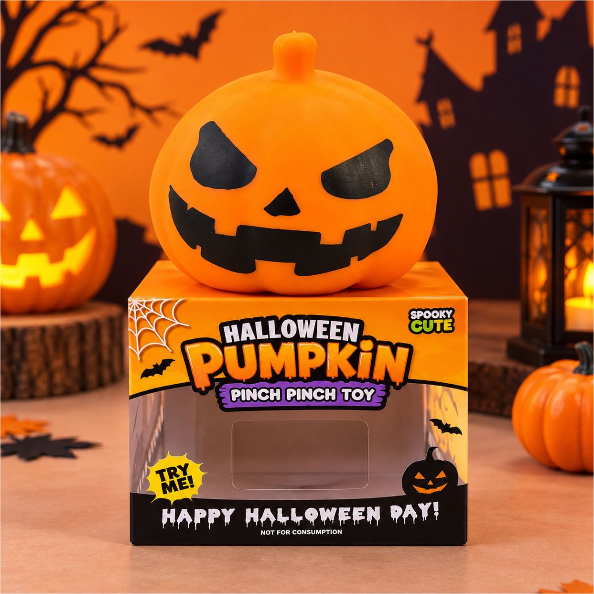 Jumbo Halloween Pumpkin Squishy Toy – Halloween Sensory Fidget Toy