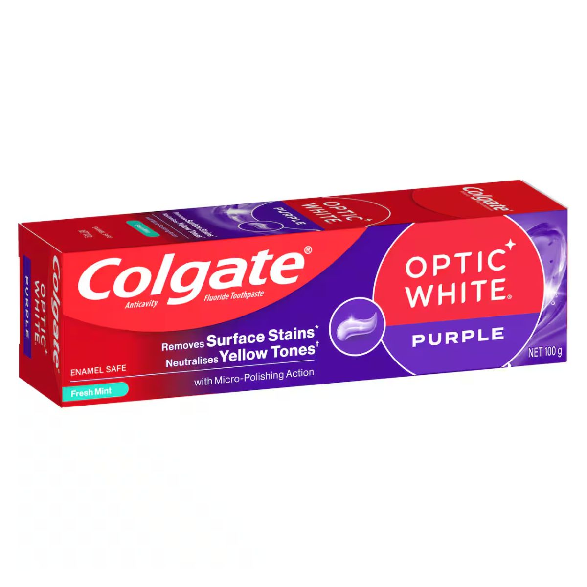 COLGATE 100g TOOTHPASTE OPTIC WHITE PURPLE FRESH MINT