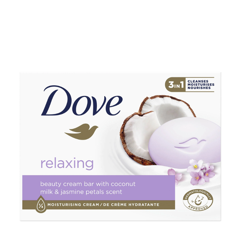 DOVE 90G BEAUTY CREAM BAR WITH COCONUT MILK AND JASMINE PETALS SCENT