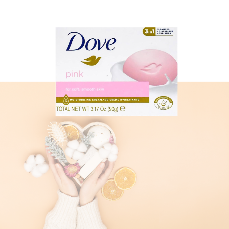 DOVE 90g SOAP PINK 3 IN 1 CLEANSES MOISTURISES NOURISHES